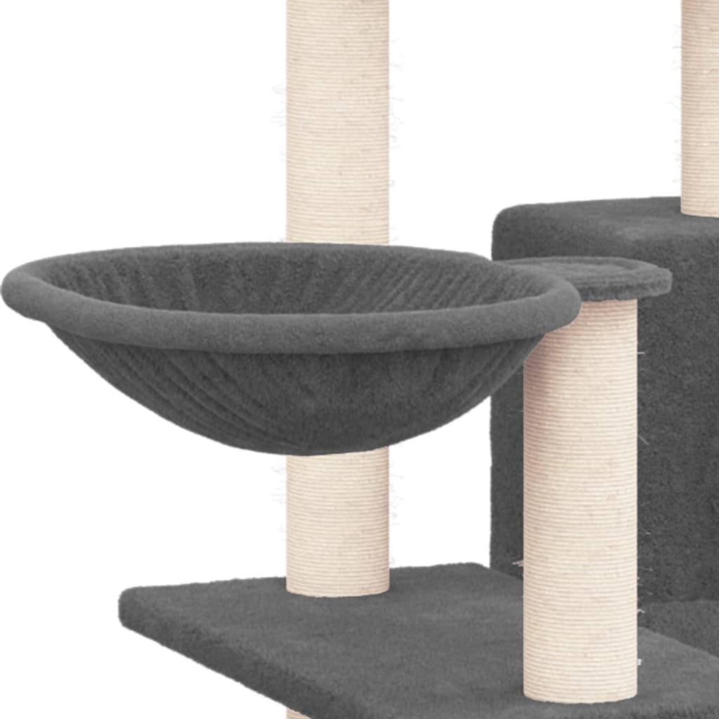Kattenmeubel met sisal krabpalen 82 cm donkergrijs is nu te koop bij PeponiXL, paradijselijk wonen!