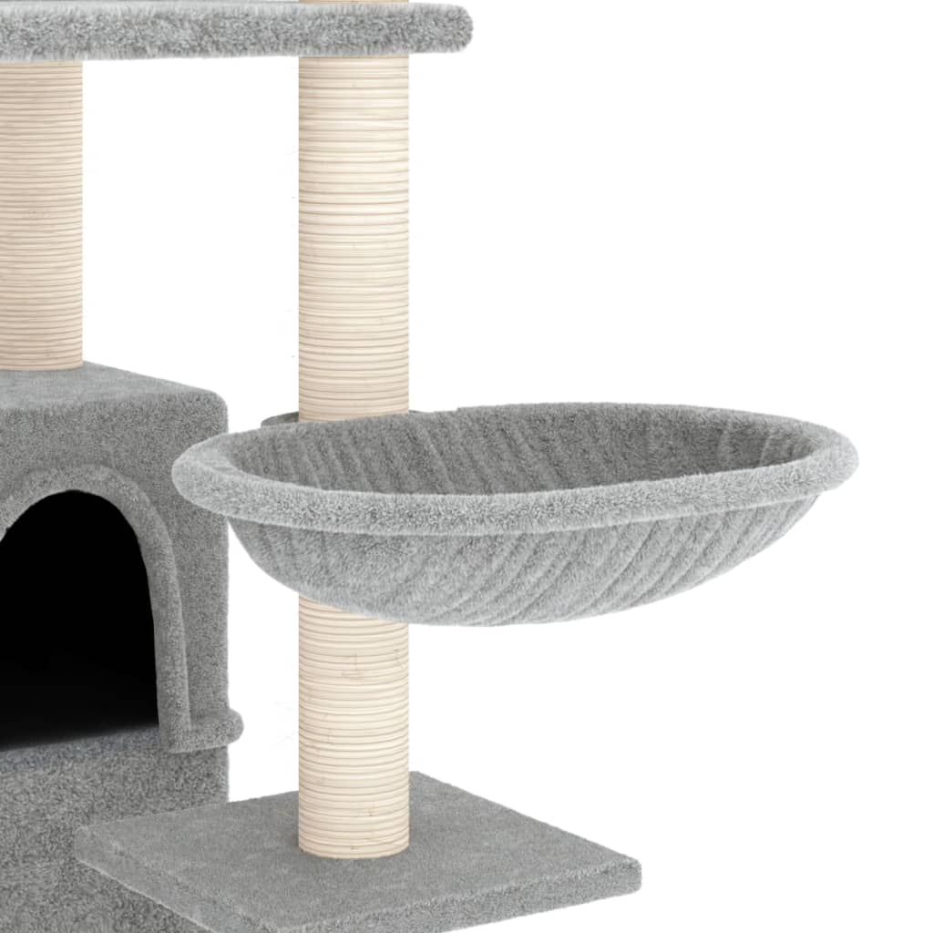 Kattenmeubel met sisal krabpalen 175 cm lichtgrijs is nu te koop bij PeponiXL, paradijselijk wonen!