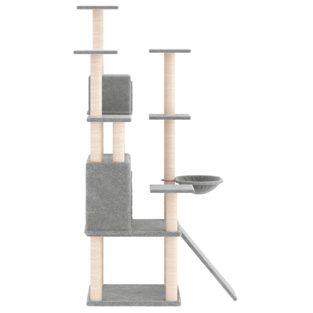 Kattenmeubel met sisal krabpalen 154 cm lichtgrijs is nu te koop bij PeponiXL, paradijselijk wonen!