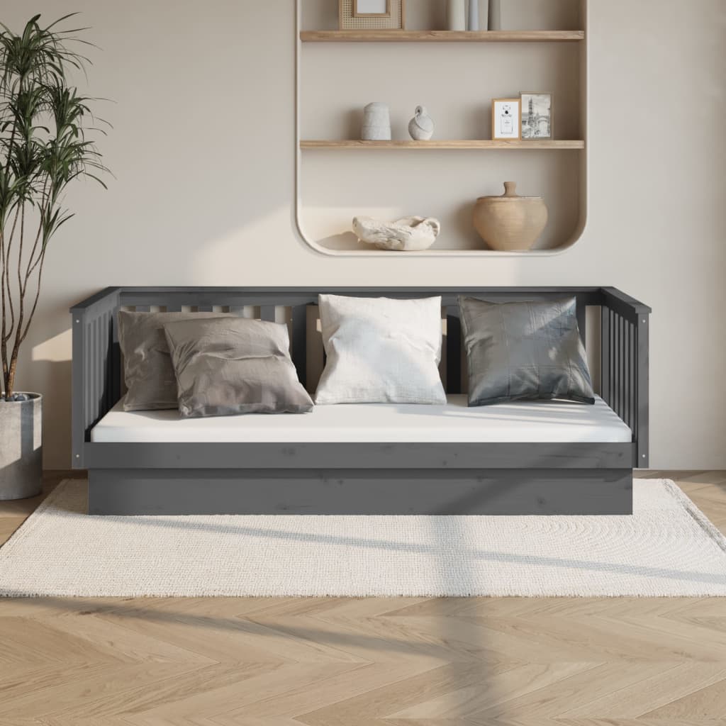 Slaapbank 80x200 cm massief grenenhout grijs is nu te koop bij PeponiXL, paradijselijk wonen!