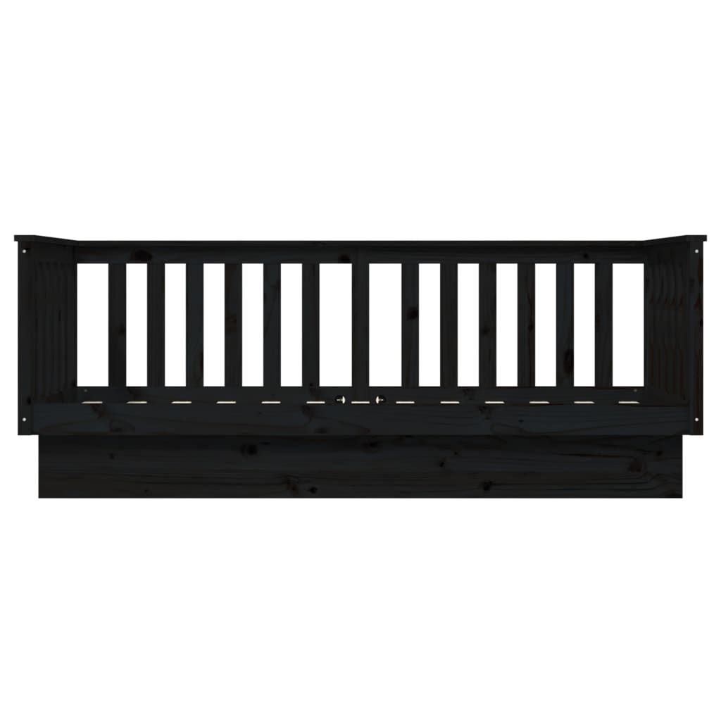 Slaapbank 75x190 cm massief grenenhout zwart is nu te koop bij PeponiXL, paradijselijk wonen!