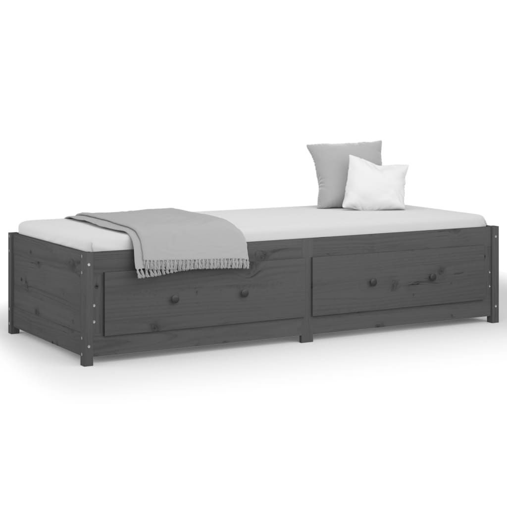 Slaapbank 90x200 cm massief grenenhout grijs is nu te koop bij PeponiXL, paradijselijk wonen!