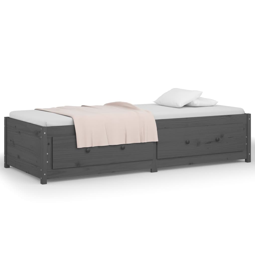 Slaapbank 90x200 cm massief grenenhout grijs is nu te koop bij PeponiXL, paradijselijk wonen!