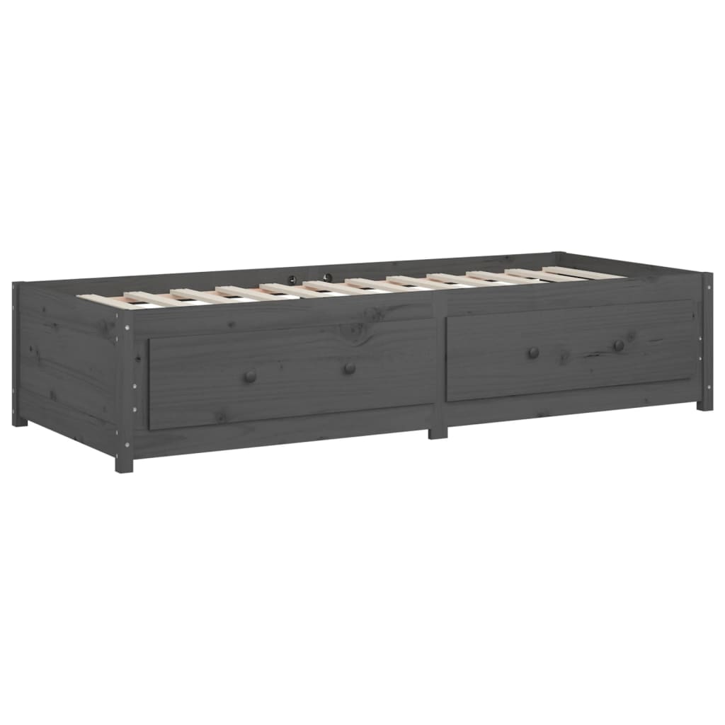 Slaapbank 90x200 cm massief grenenhout grijs is nu te koop bij PeponiXL, paradijselijk wonen!