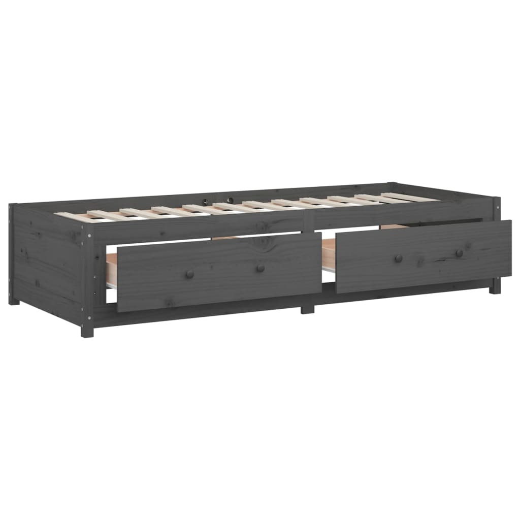 Slaapbank 90x200 cm massief grenenhout grijs is nu te koop bij PeponiXL, paradijselijk wonen!