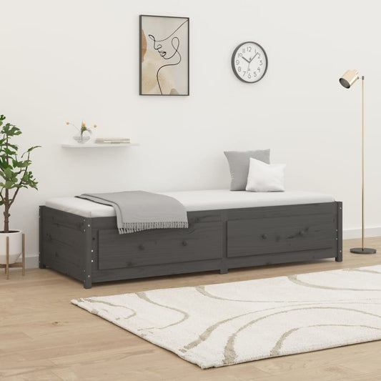 Slaapbank 90x200 cm massief grenenhout grijs is nu te koop bij PeponiXL, paradijselijk wonen!