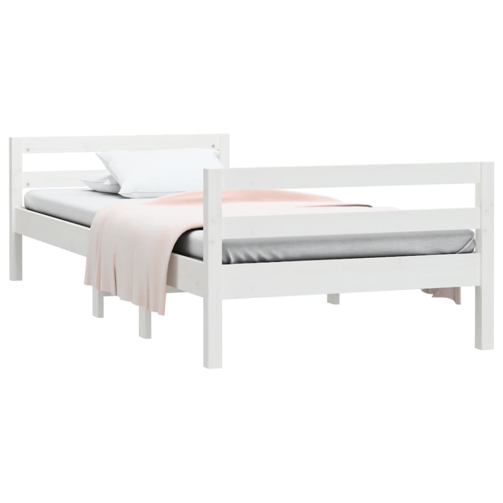 Bedframe zonder matras massief grenenhout wit 90x200 cm is nu te koop bij PeponiXL, paradijselijk wonen!
