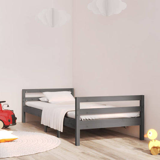 Bedframe massief grenenhout grijs 90x200 cm is nu te koop bij PeponiXL, paradijselijk wonen!