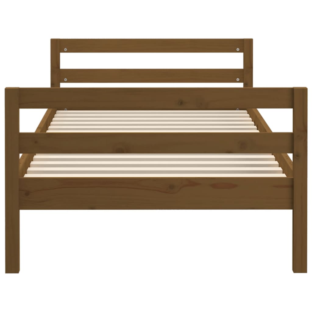 Bedframe 75x190 cm massief grenenhout honingbruin is nu te koop bij PeponiXL, paradijselijk wonen!