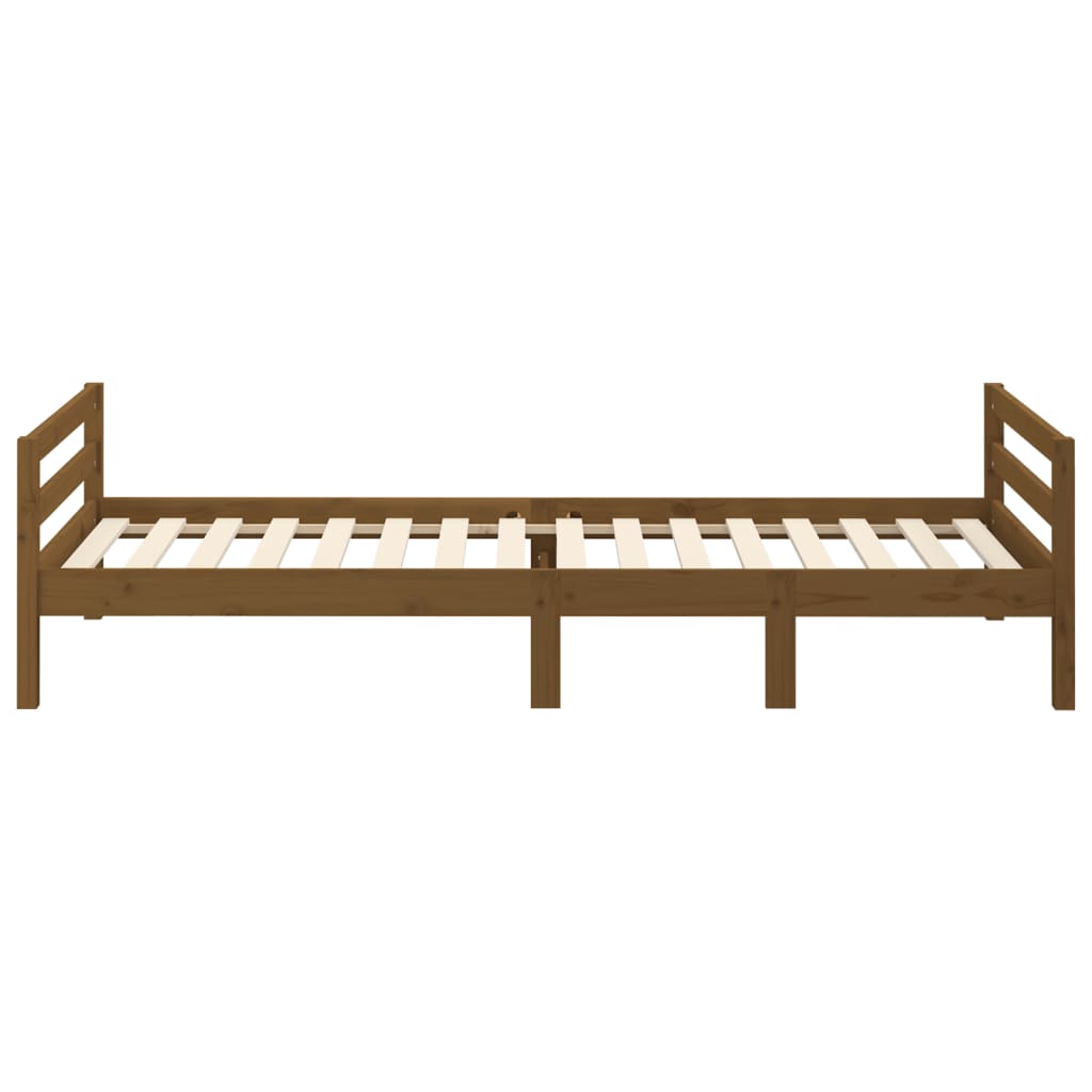 Bedframe 75x190 cm massief grenenhout honingbruin is nu te koop bij PeponiXL, paradijselijk wonen!