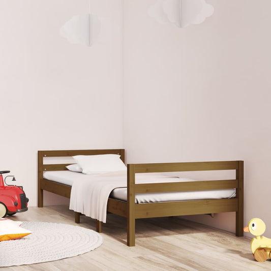 Bedframe 75x190 cm massief grenenhout honingbruin is nu te koop bij PeponiXL, paradijselijk wonen!