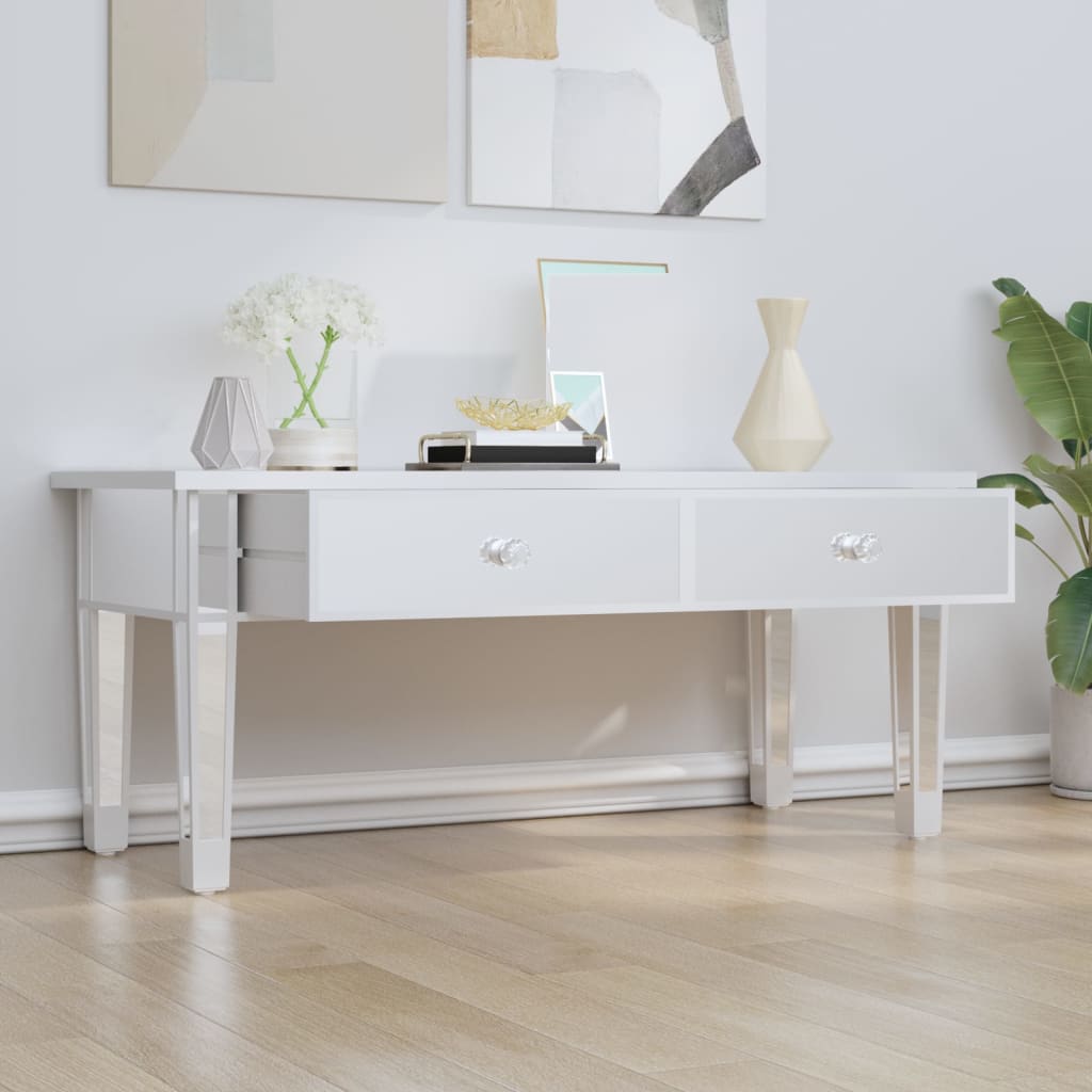 Salontafel gespiegeld 106x45x45 cm bewerkt hout en glas is nu te koop bij PeponiXL, paradijselijk wonen!
