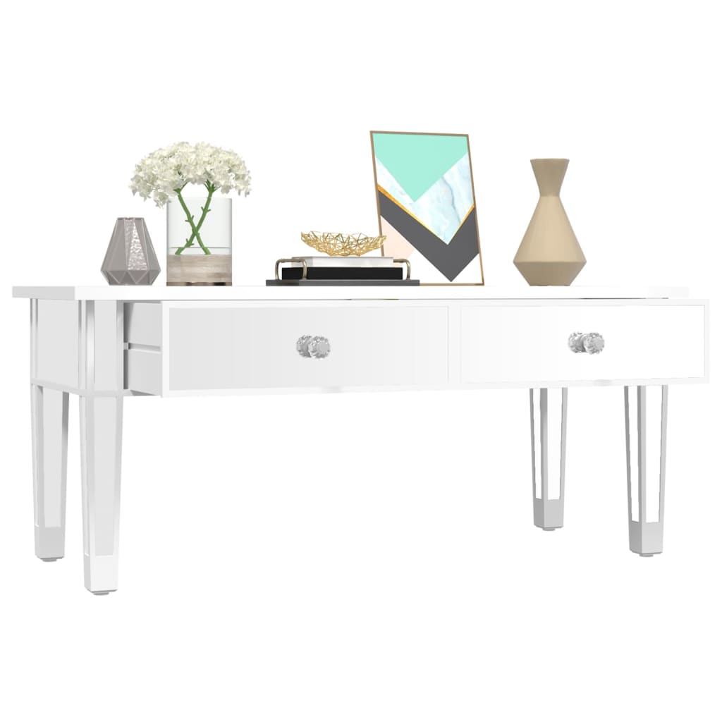 Salontafel gespiegeld 106x45x45 cm bewerkt hout en glas is nu te koop bij PeponiXL, paradijselijk wonen!