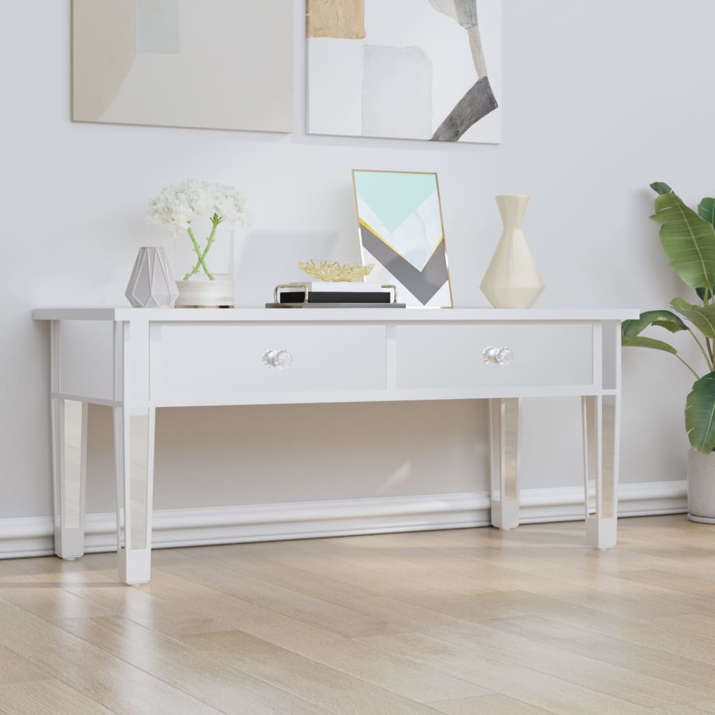 Salontafel gespiegeld 106x45x45 cm bewerkt hout en glas is nu te koop bij PeponiXL, paradijselijk wonen!