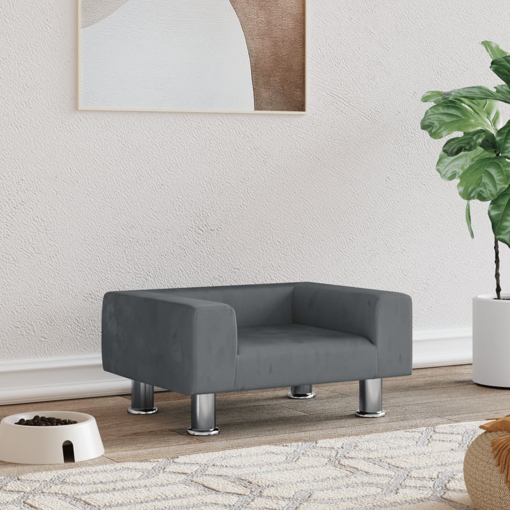 Hondenmand 50x40x26,5 cm fluweel donkergrijs is nu te koop bij PeponiXL, paradijselijk wonen!