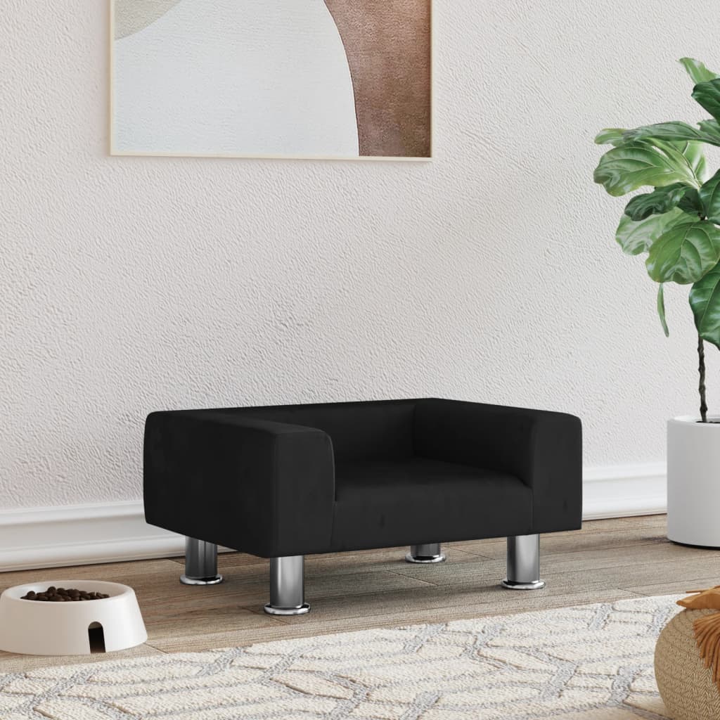 Hondenmand 50x40x26,5 cm fluweel zwart is nu te koop bij PeponiXL, paradijselijk wonen!