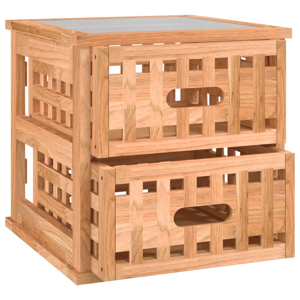 Nachtkastjes 2 st 34x34x34 cm massief walnotenhout is nu te koop bij PeponiXL, paradijselijk wonen!