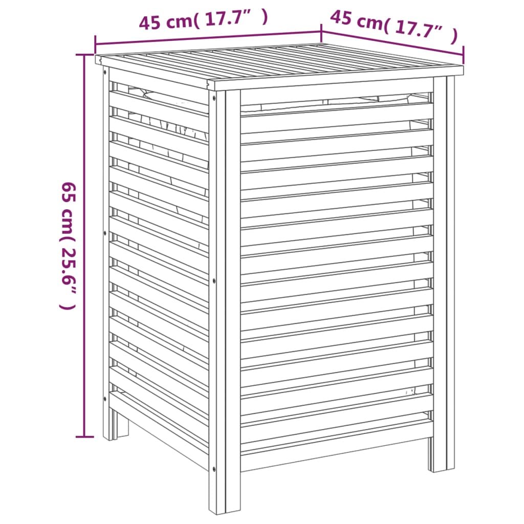 Wasmand 45x45x65 cm massief walnotenhout is nu te koop bij PeponiXL, paradijselijk wonen!