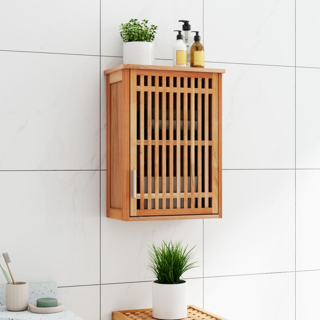 Badkamerkast wandgemonteerd 42x23x60 cm massief walnotenhout is nu te koop bij PeponiXL, paradijselijk wonen!