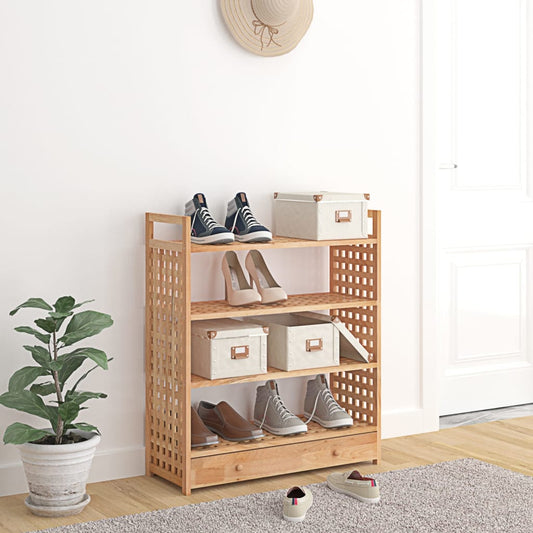 Schoenenrek met lade 70x27x81 cm massief walnotenhout is nu te koop bij PeponiXL, paradijselijk wonen!