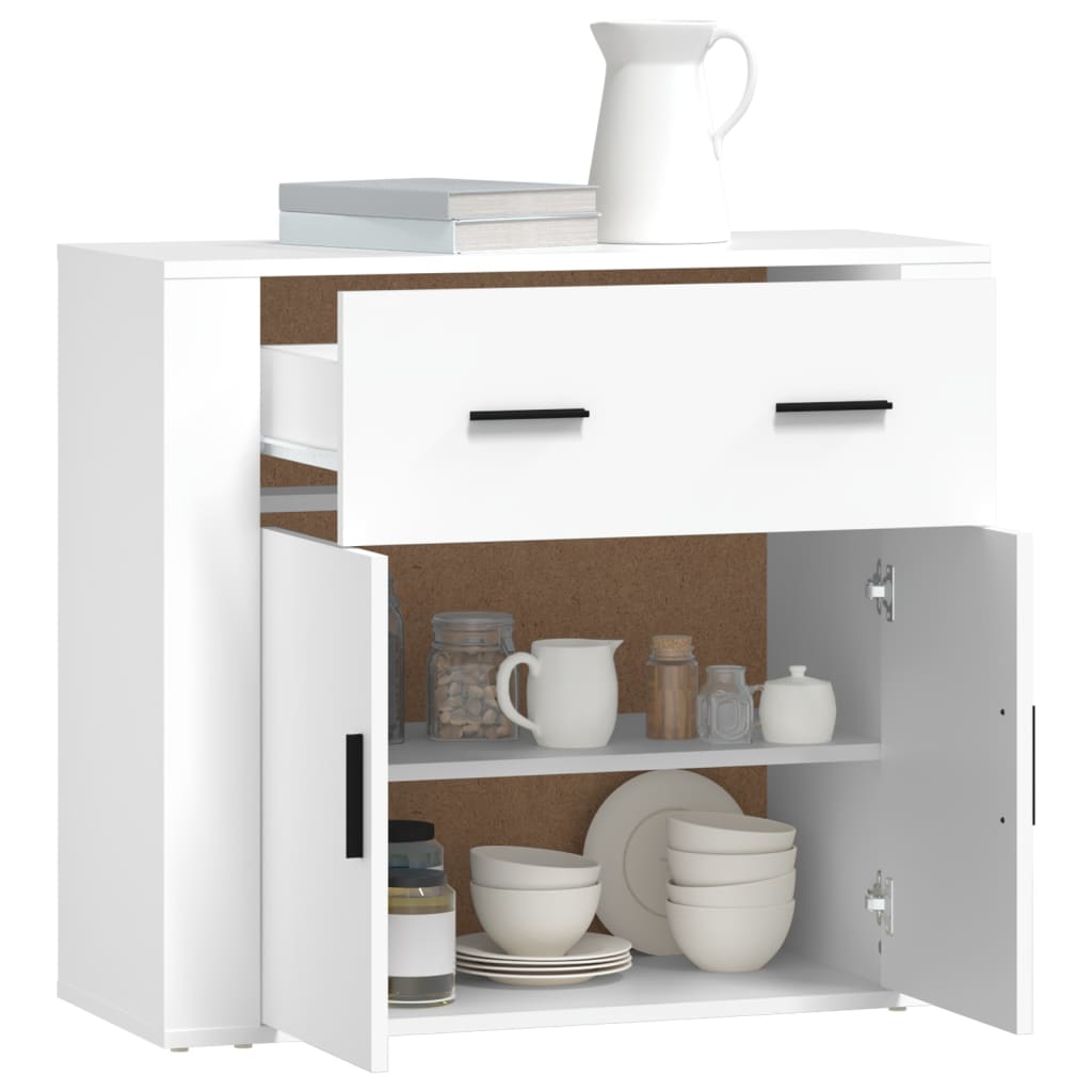 Dressoir 80x33x70 cm bewerkt hout wit is nu te koop bij PeponiXL, paradijselijk wonen!