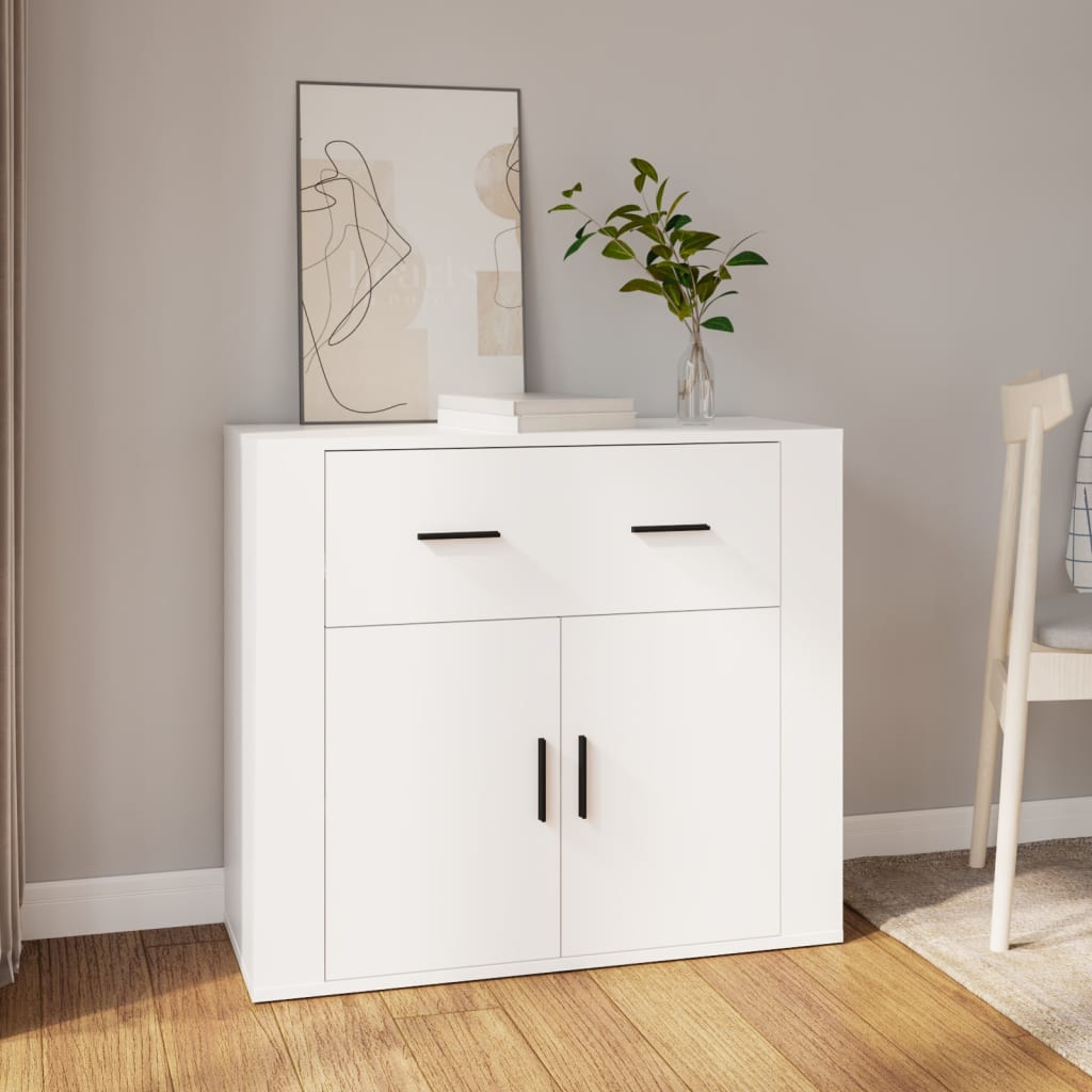 Dressoir 80x33x70 cm bewerkt hout wit is nu te koop bij PeponiXL, paradijselijk wonen!