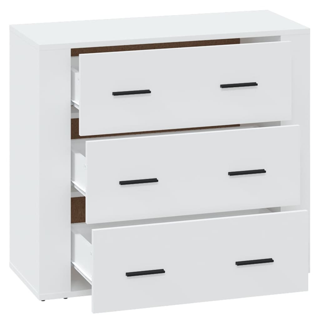 Dressoir 80x33x70 cm bewerkt hout wit is nu te koop bij PeponiXL, paradijselijk wonen!