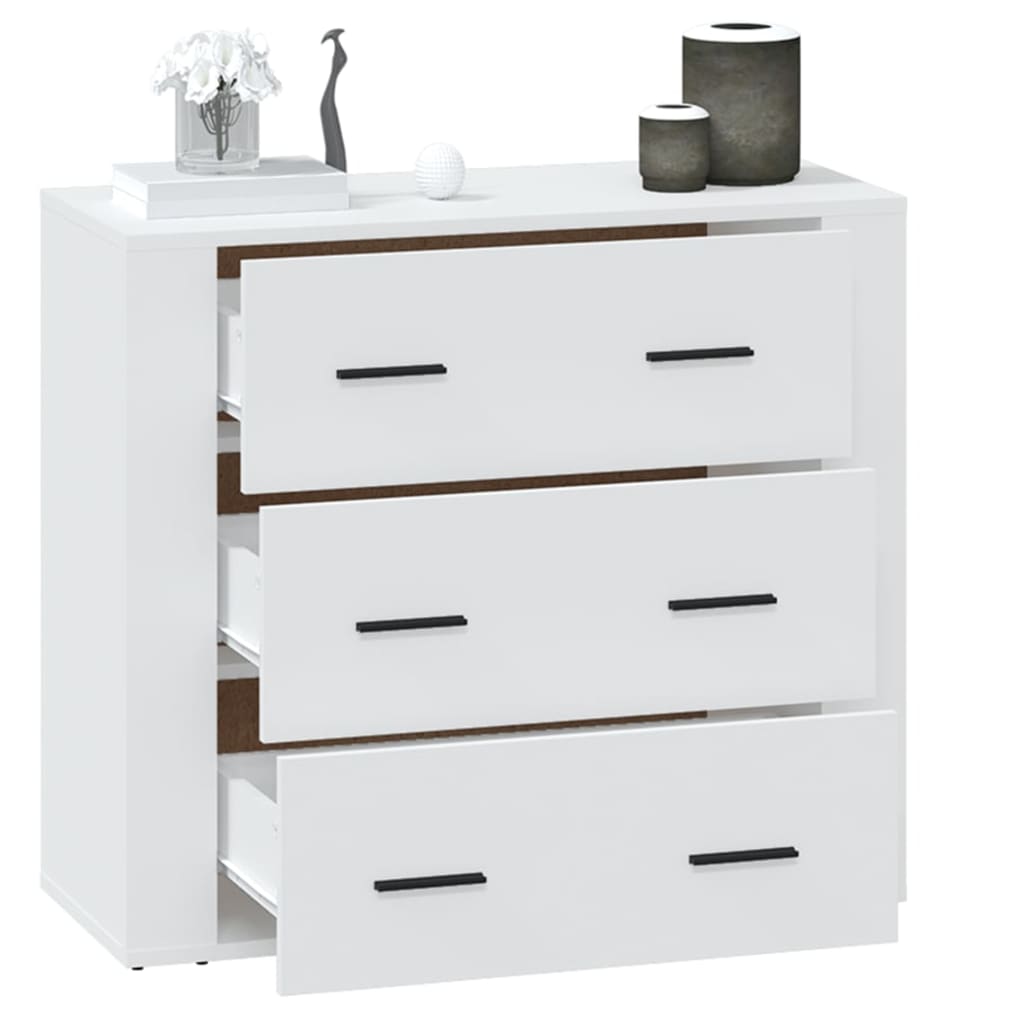 Dressoir 80x33x70 cm bewerkt hout wit is nu te koop bij PeponiXL, paradijselijk wonen!