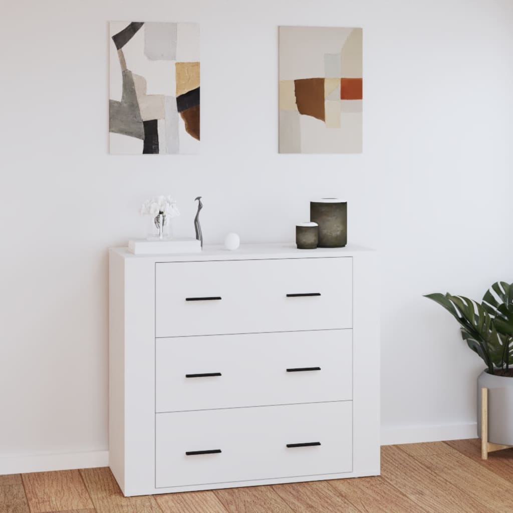 Dressoir 80x33x70 cm bewerkt hout wit is nu te koop bij PeponiXL, paradijselijk wonen!