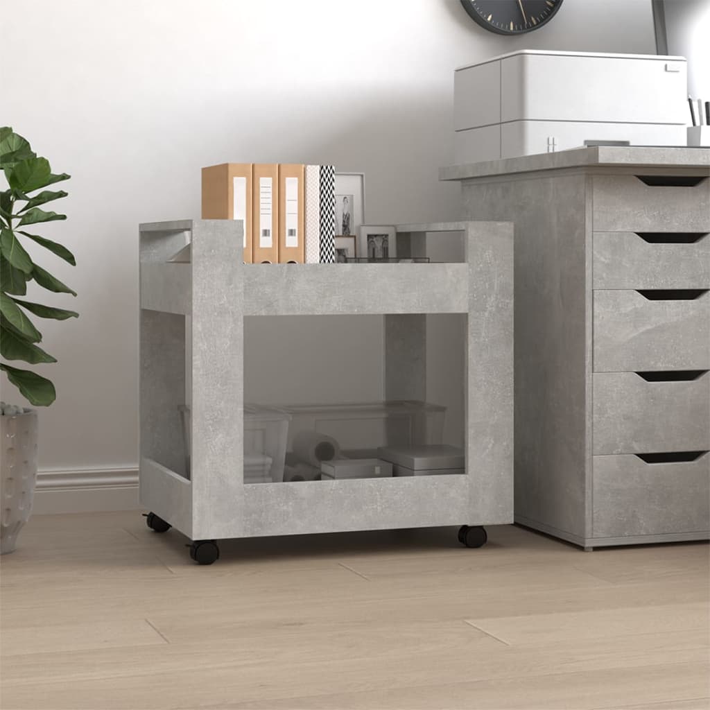 Bureaukastje 60x45x60 cm bewerkt hout betongrijs is nu te koop bij PeponiXL, paradijselijk wonen!