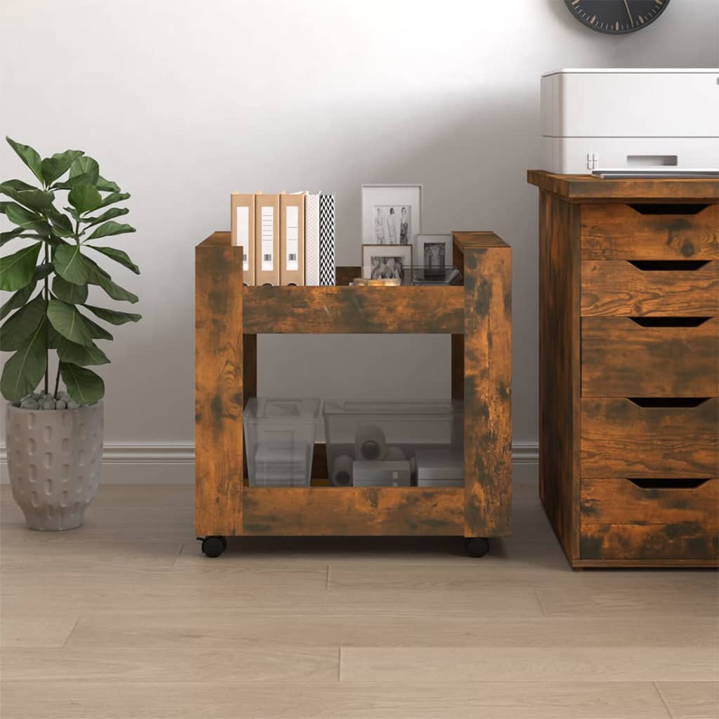 Bureaukastje 60x45x60 cm bewerkt hout gerookt eikenkleurig is nu te koop bij PeponiXL, paradijselijk wonen!