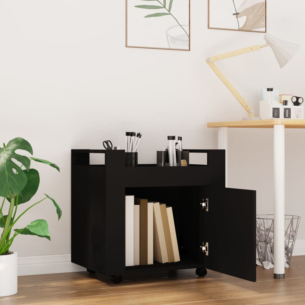 Bureaukastje 60x45x60 cm bewerkt hout zwart is nu te koop bij PeponiXL, paradijselijk wonen!