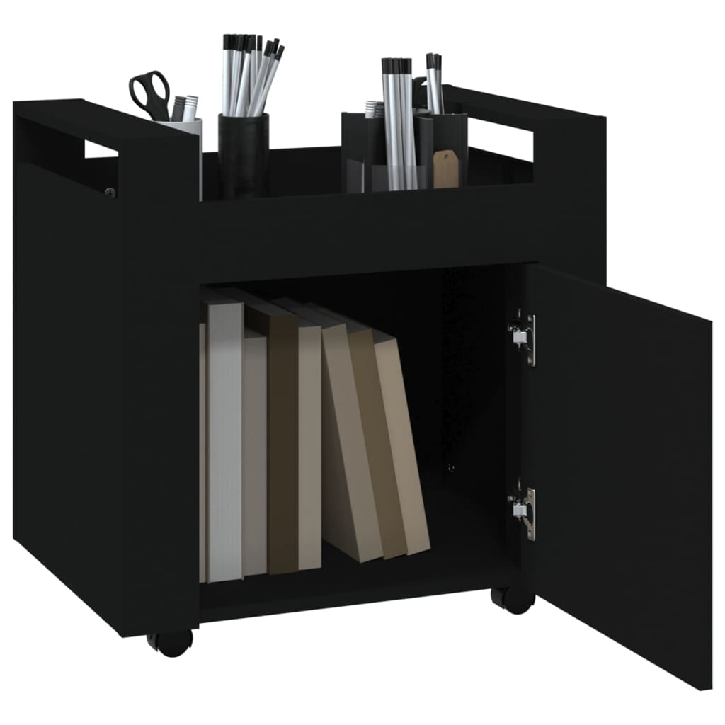 Bureaukastje 60x45x60 cm bewerkt hout zwart is nu te koop bij PeponiXL, paradijselijk wonen!