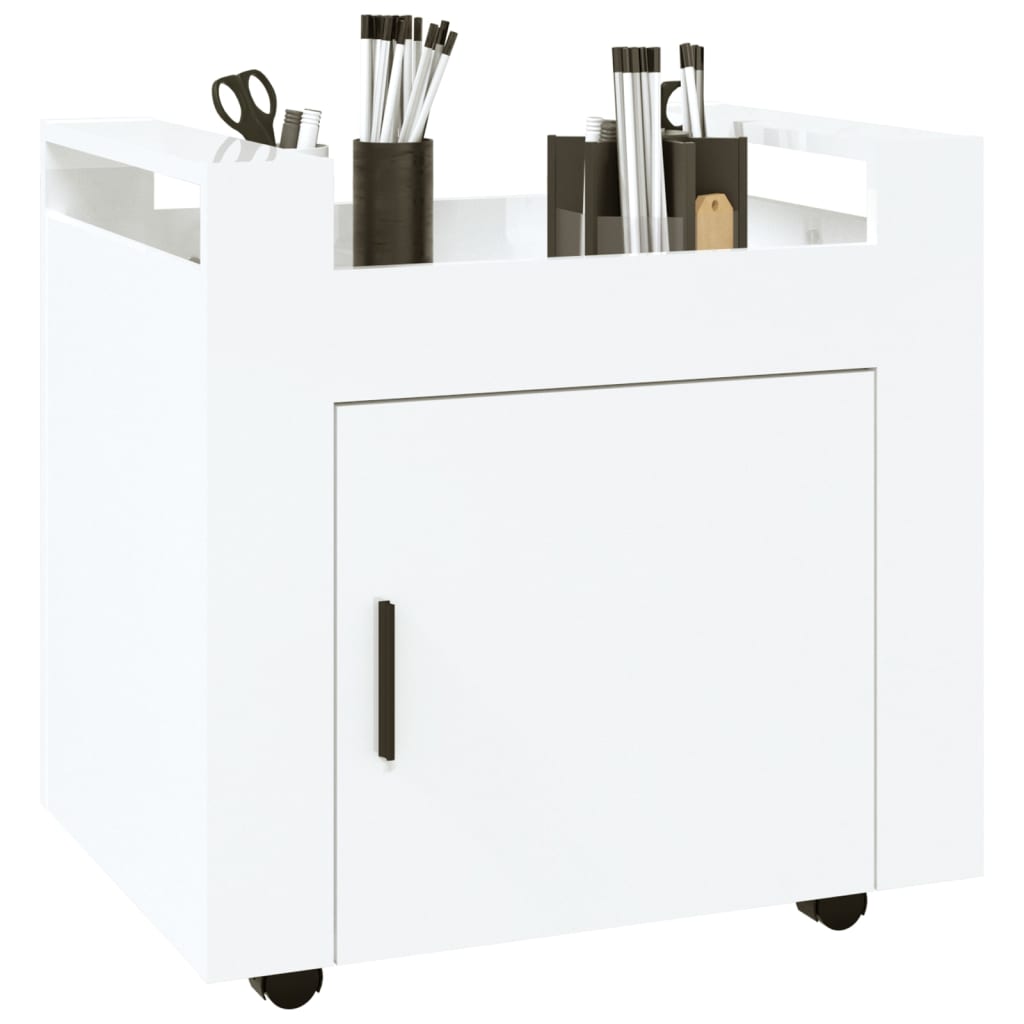 Bureaukastje 60x45x60 cm bewerkt hout hoogglans wit is nu te koop bij PeponiXL, paradijselijk wonen!