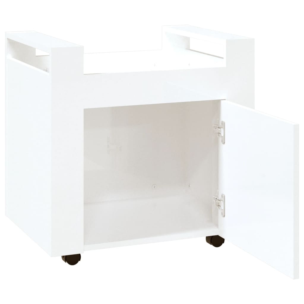Bureaukastje 60x45x60 cm bewerkt hout hoogglans wit is nu te koop bij PeponiXL, paradijselijk wonen!