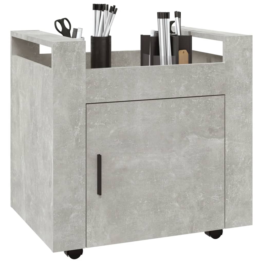 Bureaukastje 60x45x60 cm bewerkt hout betongrijs is nu te koop bij PeponiXL, paradijselijk wonen!