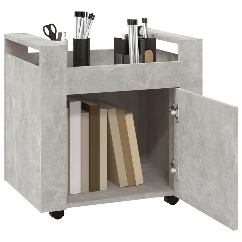 Bureaukastje 60x45x60 cm bewerkt hout betongrijs is nu te koop bij PeponiXL, paradijselijk wonen!