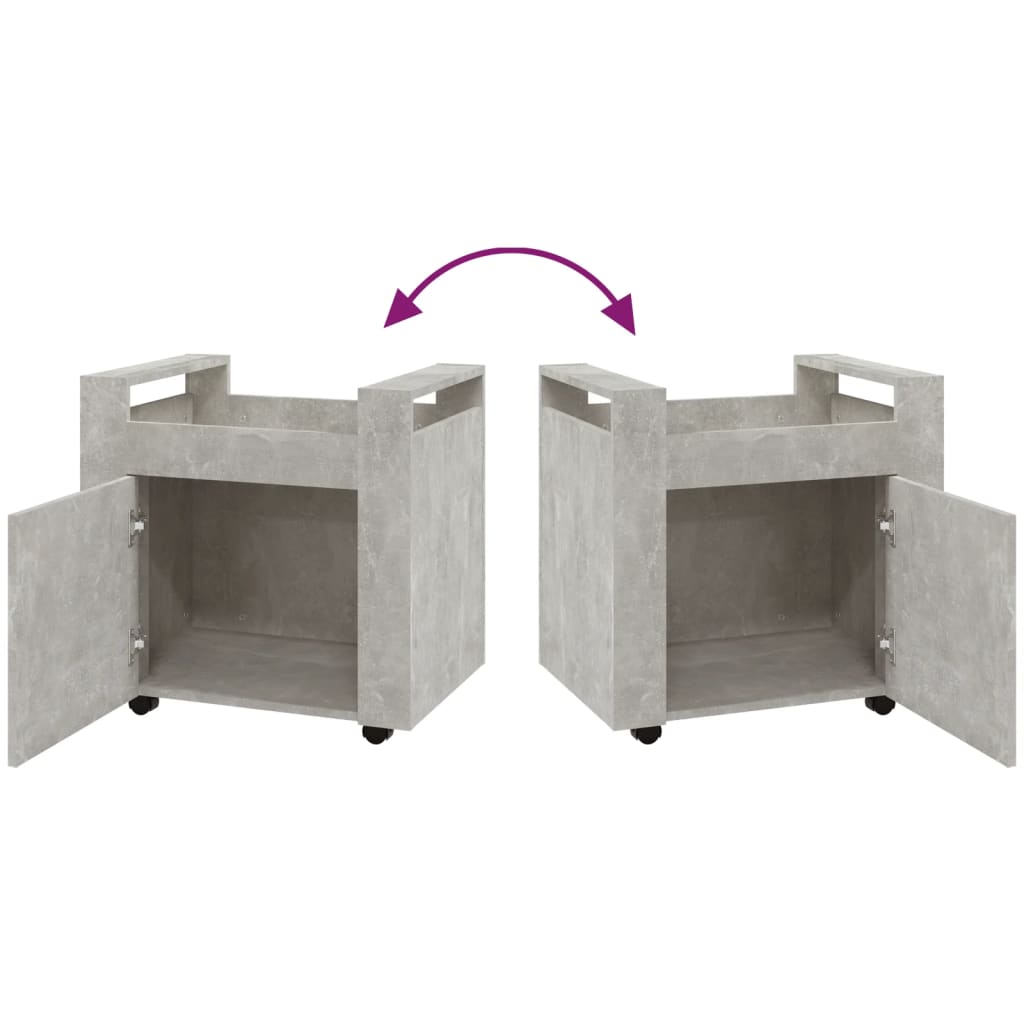 Bureaukastje 60x45x60 cm bewerkt hout betongrijs is nu te koop bij PeponiXL, paradijselijk wonen!