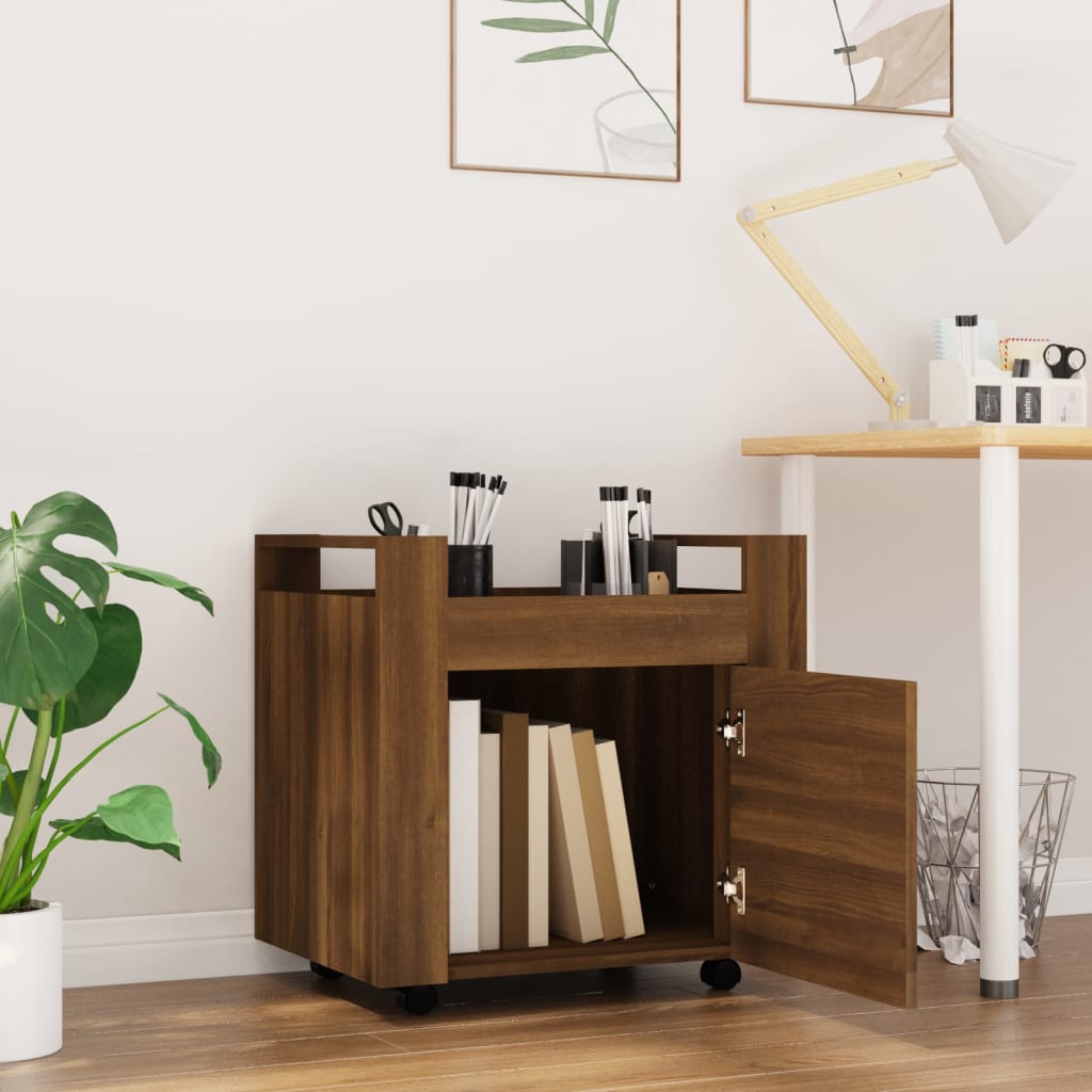 Bureaukastje 60x45x60 cm bewerkt hout bruin eikenkleur is nu te koop bij PeponiXL, paradijselijk wonen!