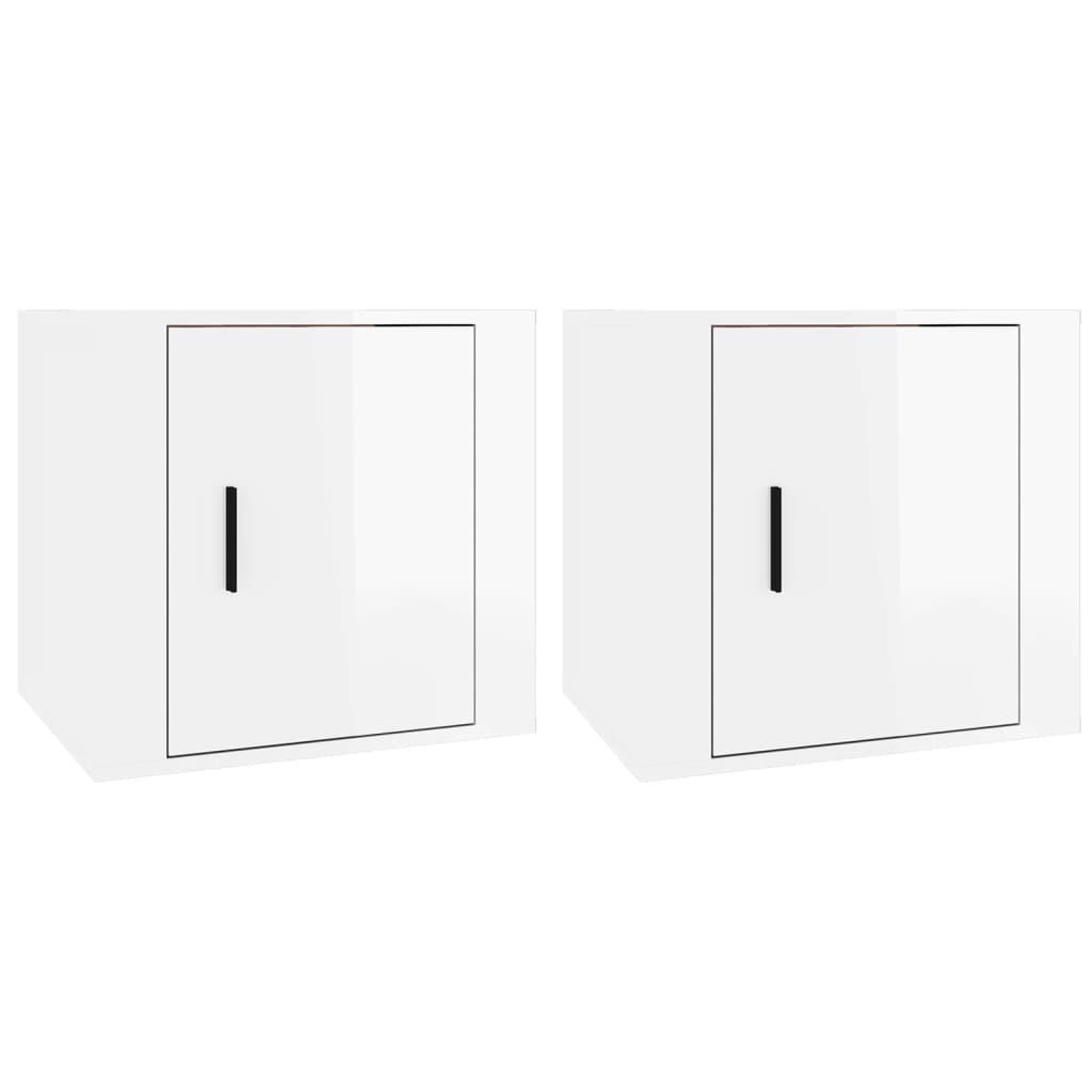 Nachtkastjes 2 st 50x39x47 cm hoogglans wit is nu te koop bij PeponiXL, paradijselijk wonen!