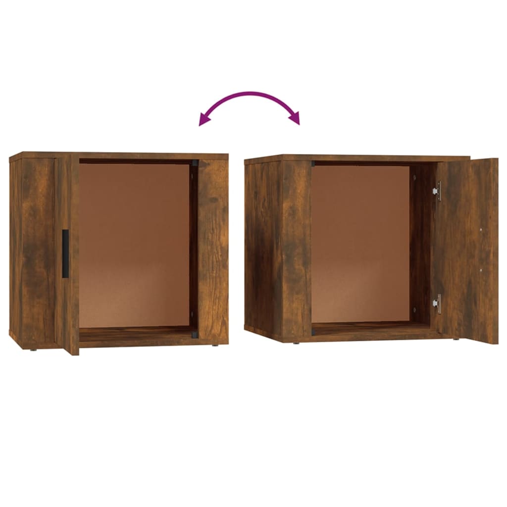 Nachtkastjes 2 st 50x39x47 cm gerookt eikenkleurig is nu te koop bij PeponiXL, paradijselijk wonen!