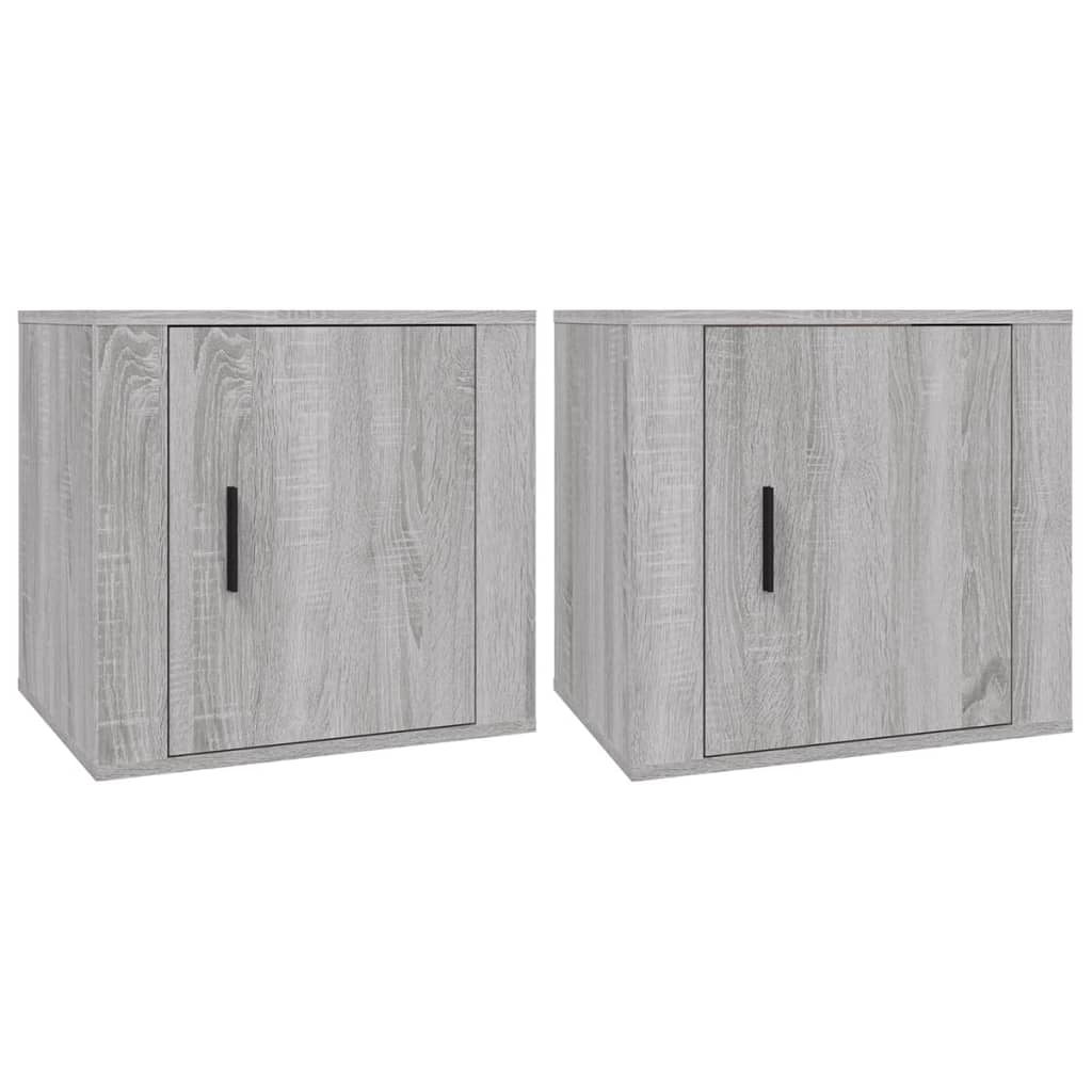 Nachtkastjes 2 st 50x39x47 cm grijs sonoma eikenkleurig is nu te koop bij PeponiXL, paradijselijk wonen!