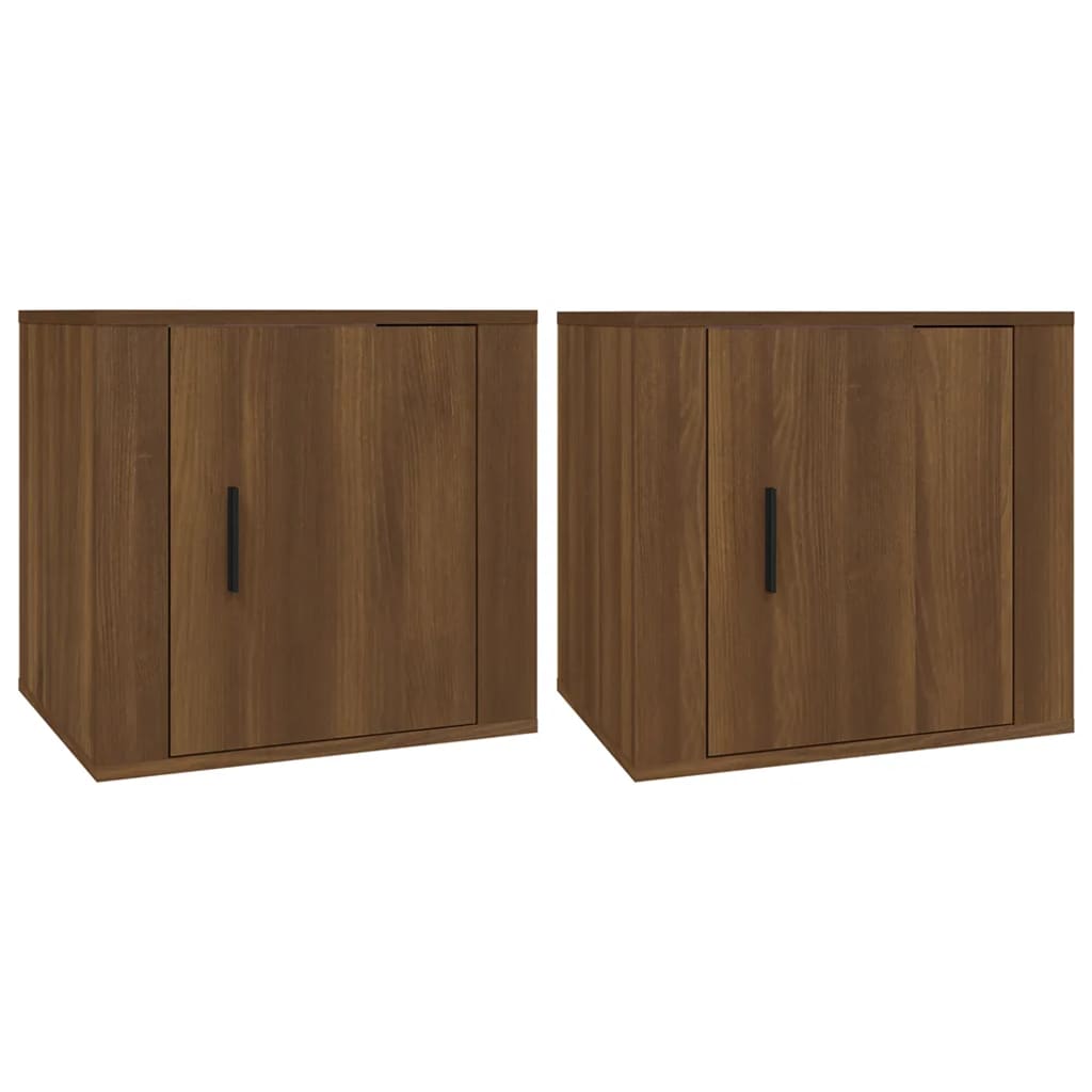 Nachtkastjes 2 st 50x39x47 cm bruin eikenkleur is nu te koop bij PeponiXL, paradijselijk wonen!
