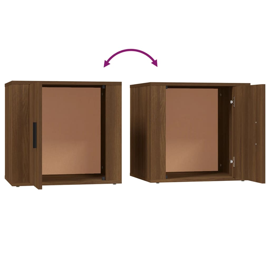 Nachtkastjes 2 st 50x39x47 cm bruin eikenkleur is nu te koop bij PeponiXL, paradijselijk wonen!