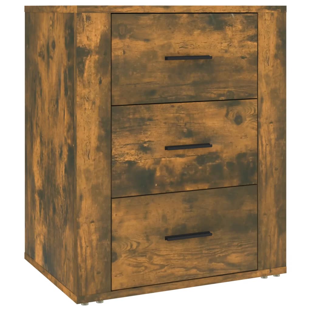 Nachtkastje 50x36x60 cm bewerkt hout gerookt eikenkleurig is nu te koop bij PeponiXL, paradijselijk wonen!