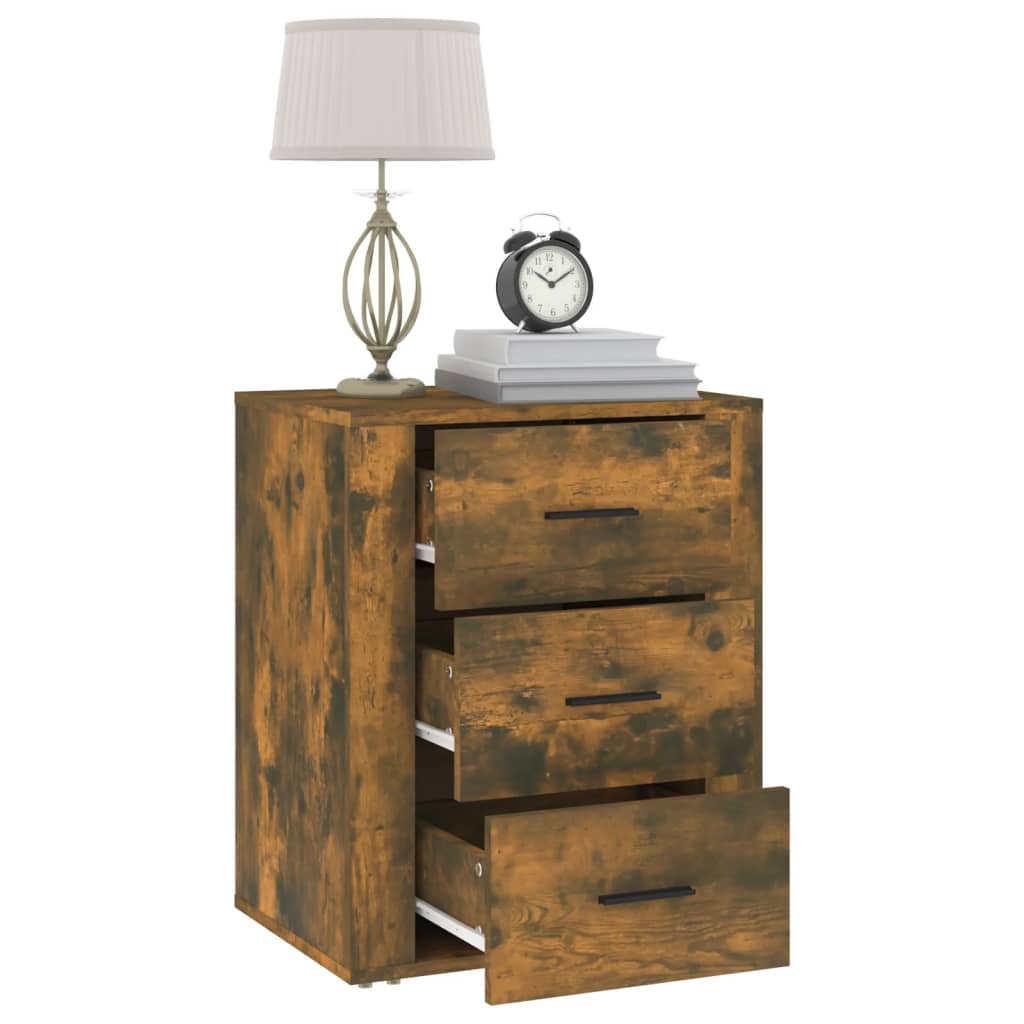 Nachtkastje 50x36x60 cm bewerkt hout gerookt eikenkleurig is nu te koop bij PeponiXL, paradijselijk wonen!
