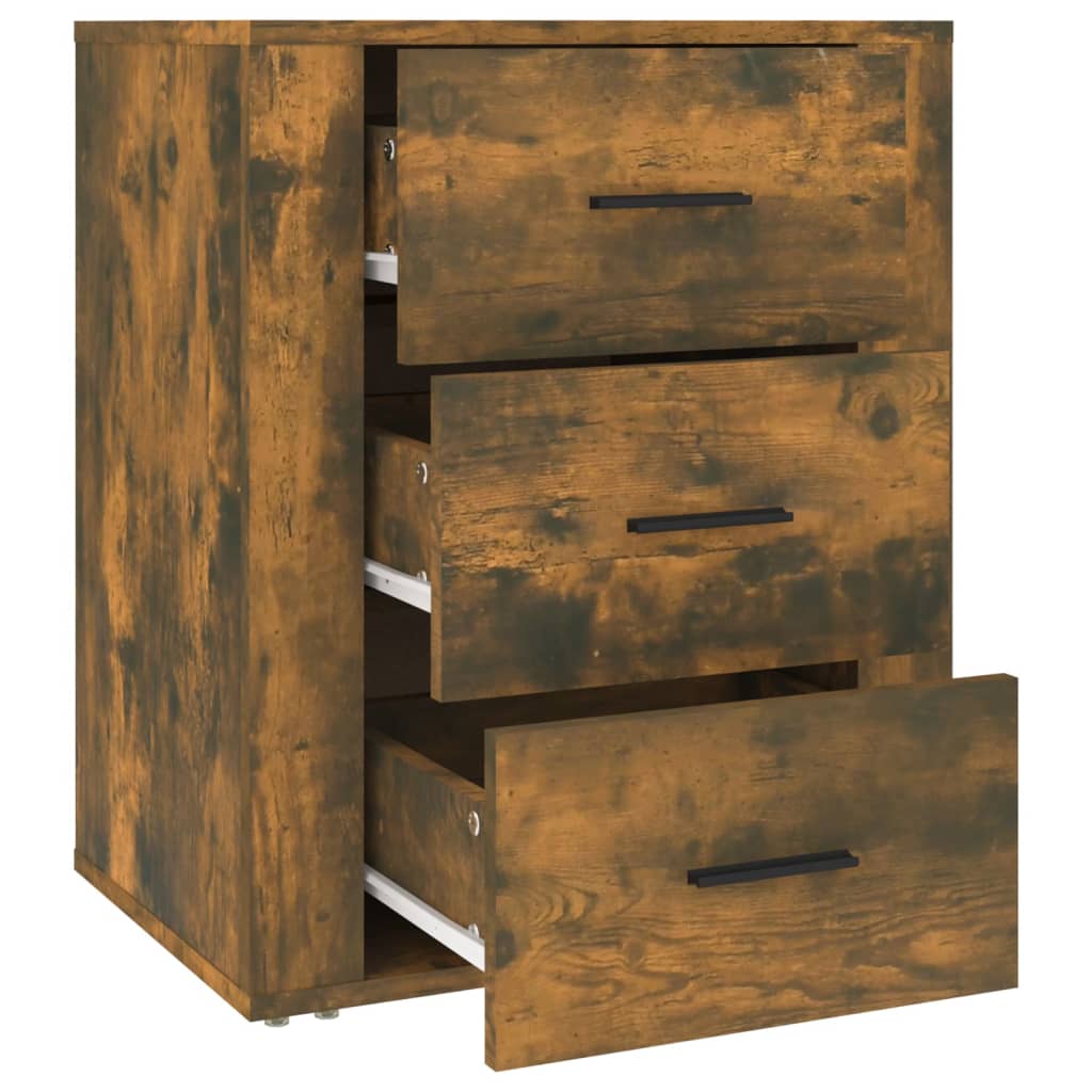 Nachtkastje 50x36x60 cm bewerkt hout gerookt eikenkleurig is nu te koop bij PeponiXL, paradijselijk wonen!