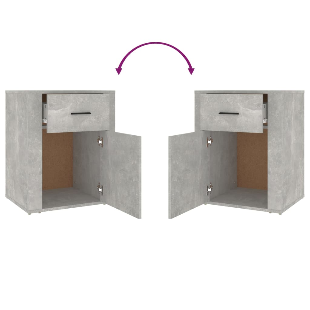 Nachtkastje 50x36x60 cm bewerkt hout betongrijs is nu te koop bij PeponiXL, paradijselijk wonen!