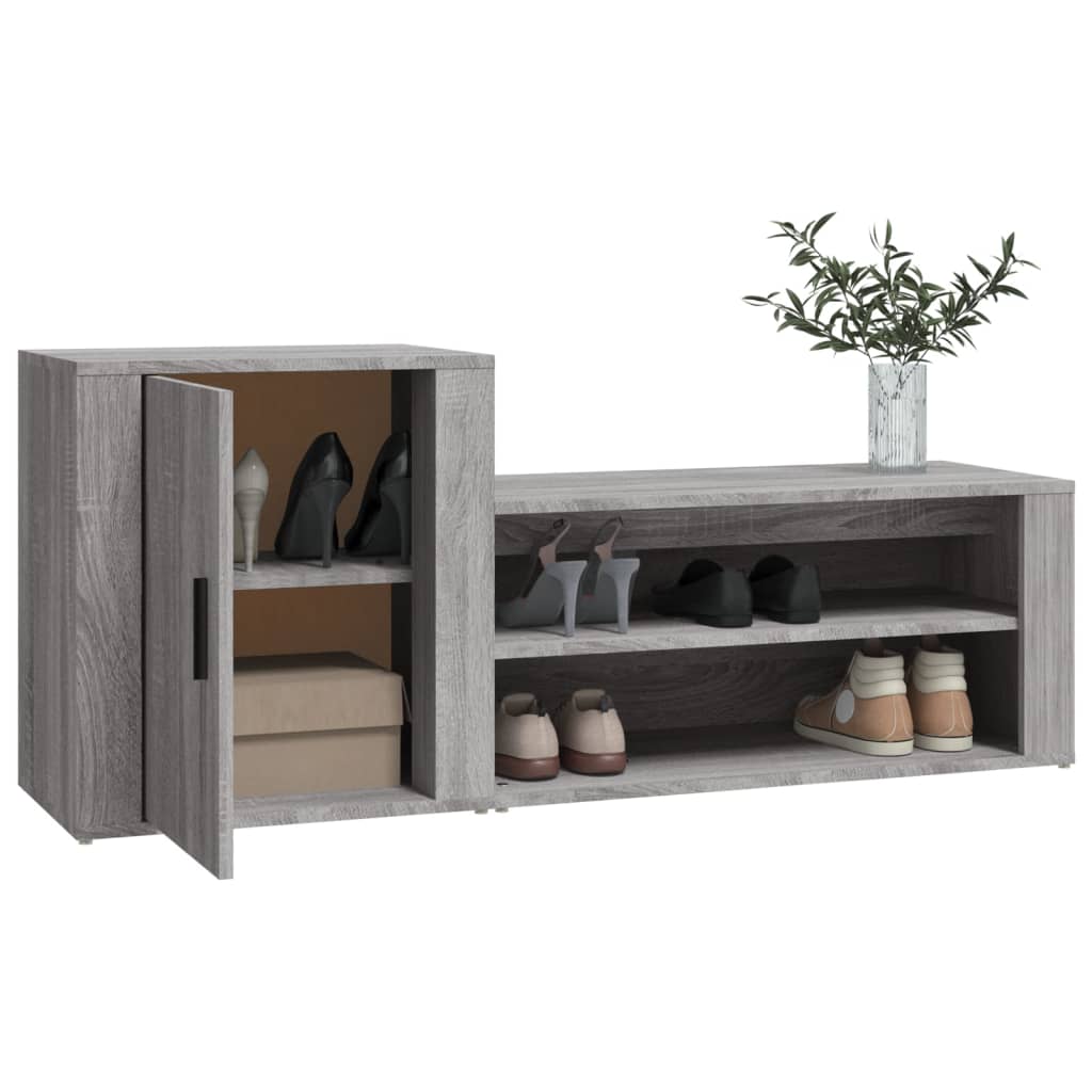 Schoenenkast 130x35x54 cm bewerkt hout grijs sonoma is nu te koop bij PeponiXL, paradijselijk wonen!