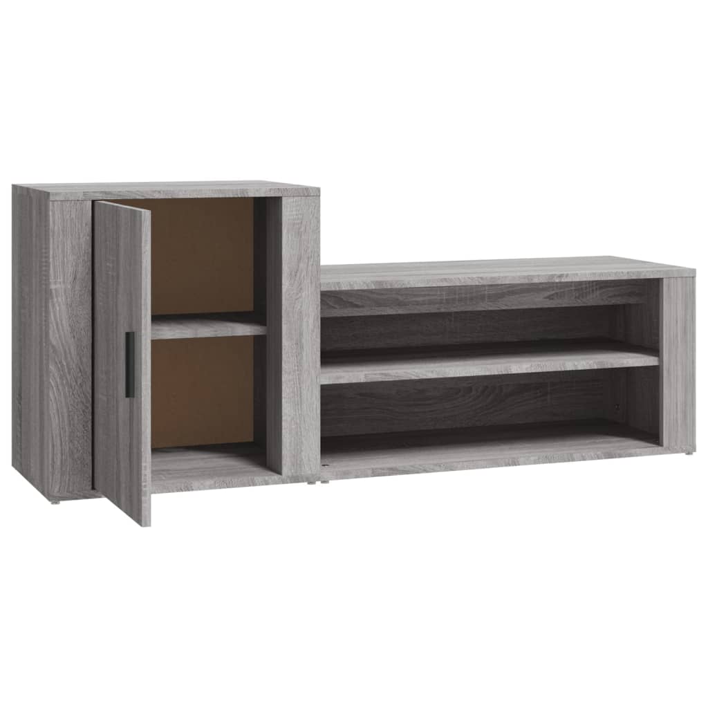 Schoenenkast 130x35x54 cm bewerkt hout grijs sonoma is nu te koop bij PeponiXL, paradijselijk wonen!
